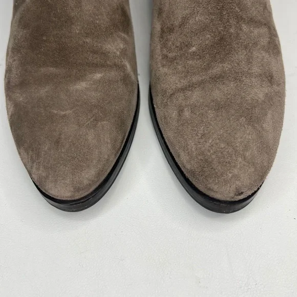 AQUATALIA Made in Italy 🇮🇹 LEATHER Farin Brushed Oil Suede Taupe Booties 8.5M